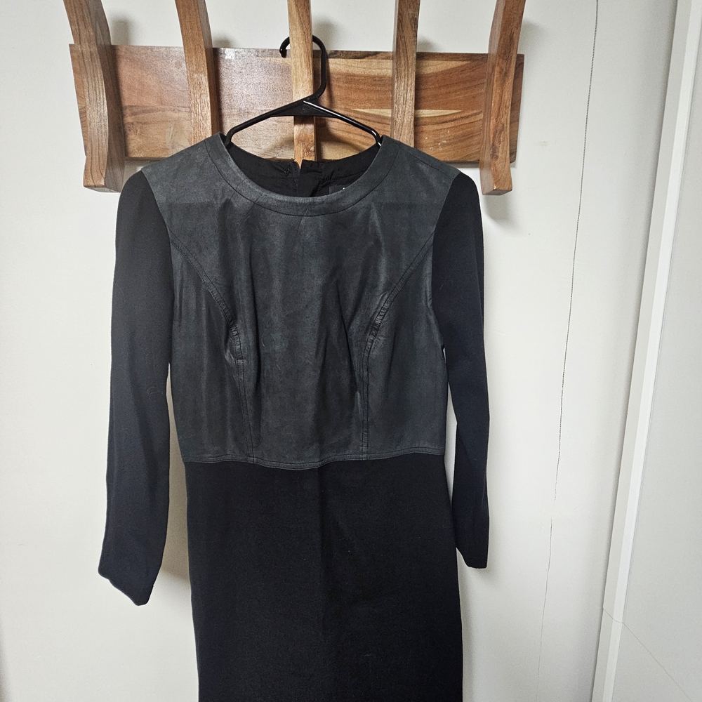 Robert Rodriguez Black and Gray Long Sleeve Dress